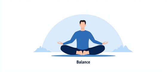 A person meditating in a yoga pose, representing tranquility and balance against a soft background.