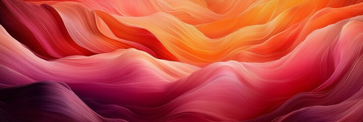 Obraz premium A photograph of an abstract, wavy pattern in shades of red and pink