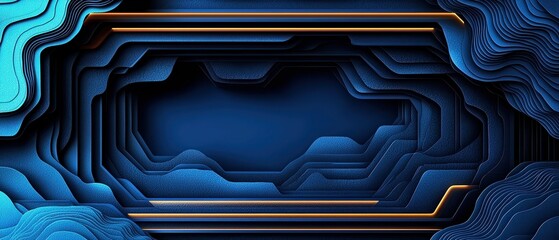 Modern abstract wavy background design in blue and orange tones for creative projects.