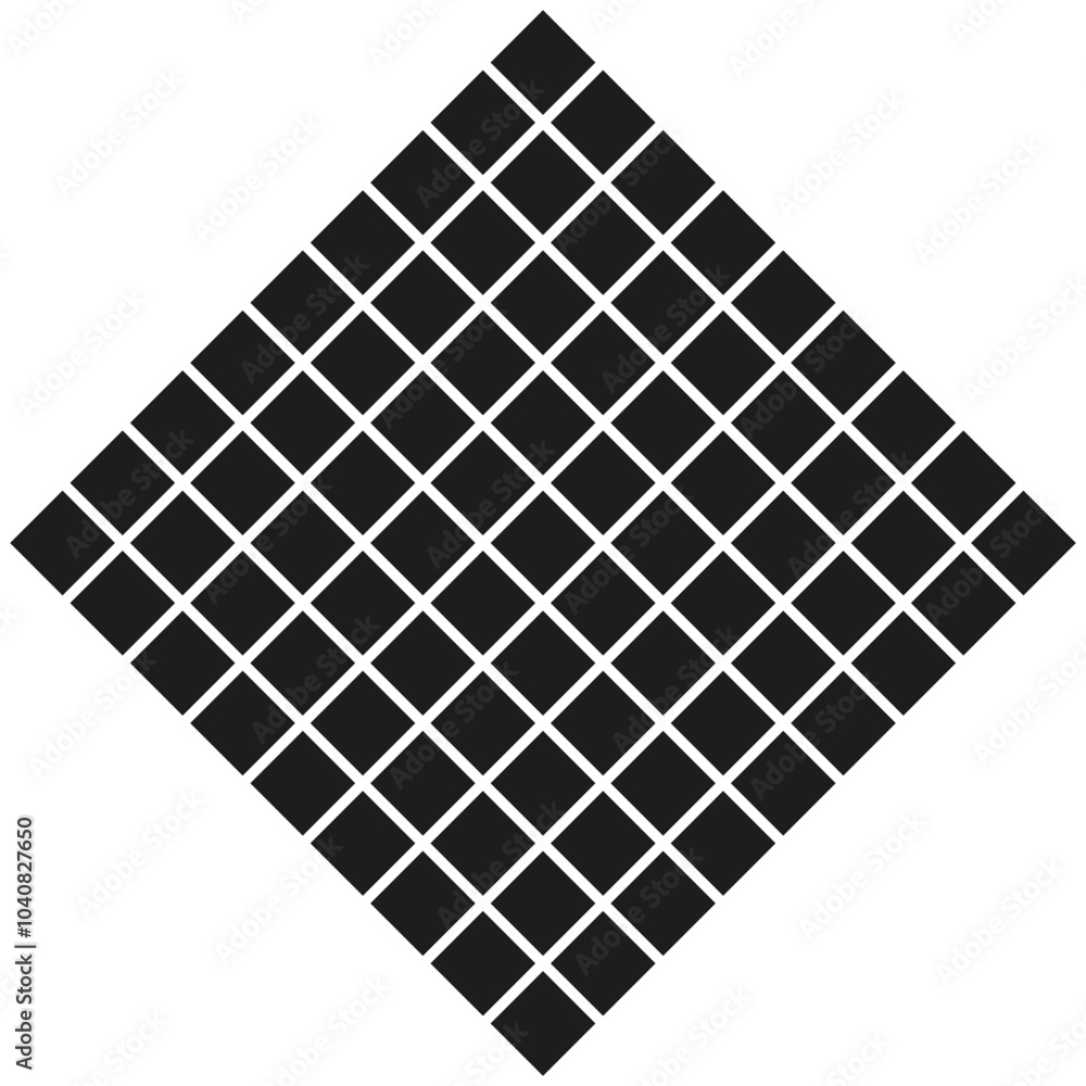 Aufkleber checkered pattern icon. square grid geometric vector. abstract tiled design. symmetric black and whi