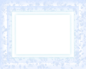 Christmas snowfall frame, blank card with snowflakes ornament ice border