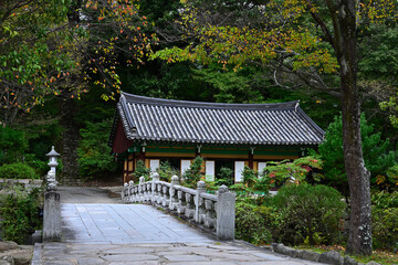 Autumn scenery of Tongdosa Temple in Korea