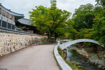 Autumn scenery of Tongdosa Temple in Korea