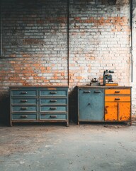 Vintage Workshop Cabinets in Industrial Space