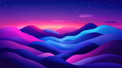 Obraz premium Colorful Night Sky with Smooth Gradients