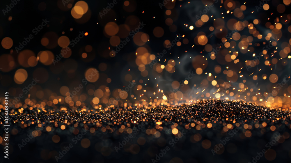 Poster mesmerizing display of bright sparks illuminating dark workshop, creating magical atmosphere filled 