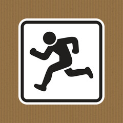 Active Person Running Icon on Cardboard Background