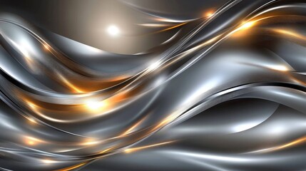 Elegant Abstract Silver Waves Background
