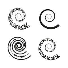 Decorative Spiral Design Set. Vector image.
