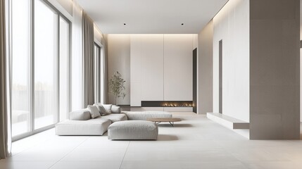 Minimalist interior decoration with clean lines and subtle tones