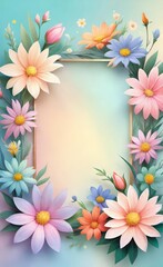 Fototapeta premium frame of flowers