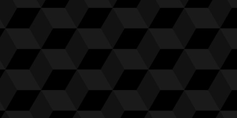 Vector dark black geometric minimal cube hexagon surface texture design. minimal black cubies block and mete glossy thin smooth structure isometric grid banner wallpaper texture.