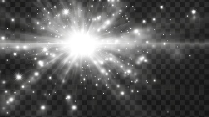 Stunning White Lens Flare with Transparent Effects