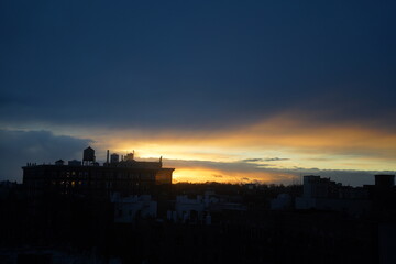 Colorful sunset in New York city