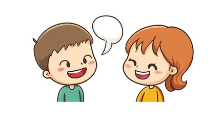 Cartoon Vector Icon of People Talking: A Symbol of Communication, Interaction, and Social Engagement