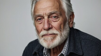 Obraz premium Portrait shot of pretty sweet old man on isolated background