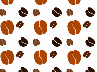 Seamless pattern of newly fresh roasted coffee beans. Coffee beans pattern background. 