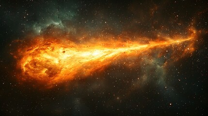 Obraz premium Stunning close up view of a comet s icy nucleus with swirling fragments and dust particles trailing in the vastness of space set against a mesmerizing backdrop of distant stars and celestial elements