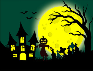 Halloween Full Moon Background