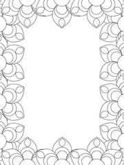 All these designs are hand-drawn and unique 
Flower Border is a Beautiful black and white illustration for adult coloring book,
This is a printable Beautiful Zentangle Coloring page for KDP Interior,