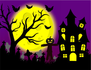 Halloween Full Moon Background
