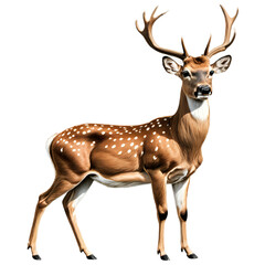 Naklejka premium Majestic Stag in Forest Setting A Stunning Representation of Wildlife and Nature's Beauty