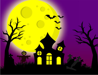 Halloween Full Moon Background