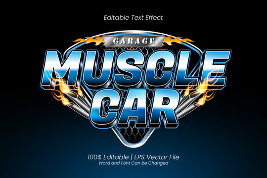 Muscle Car Vintage Racing Editable text Effect