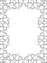 All these designs are hand-drawn and unique 
Flower Border is a Beautiful black and white illustration for adult coloring book,
This is a printable Beautiful Zentangle Coloring page for KDP Interior,