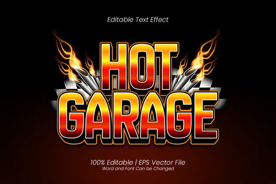 Hot Garage text Effect Vintage Racing Style