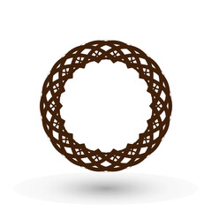abstract border pattern brown decorative circle decoration design element vector illustration