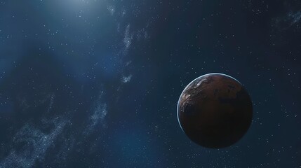 Obraz premium Planetary Background in the Deep Blue Universe - a stunning and cosmic visual. The deep blue hues and celestial elements create an awe-inspiring scene