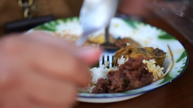 Eating gudeg a yogyakarta traditional food