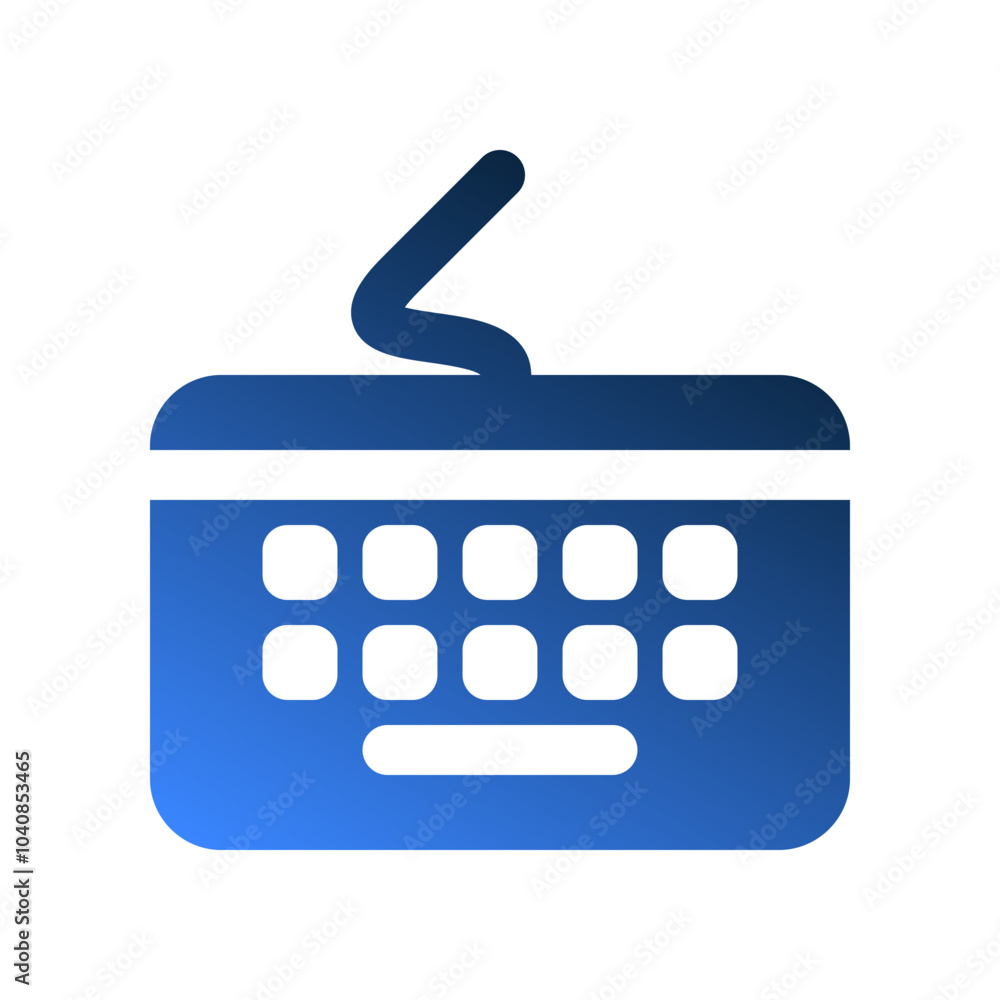 Poster keyboard gradient fill icons. office symbols to beautify digital interfaces.