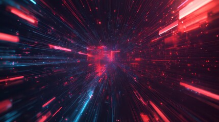 Obraz premium Abstract digital technology background. Innovation high-tech future, network connection, speed movement, AI, metaverse, communication, big data, data transfer, Network, cyber light trails.