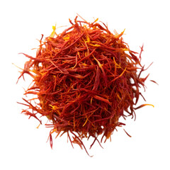 Naklejka premium saffron leave top view isolated on transparent background