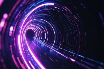 Abstract Minimalist Tunnel with Sleek Light Effects