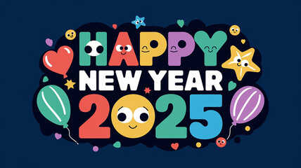 Fototapeta premium Happy New Year 2025 