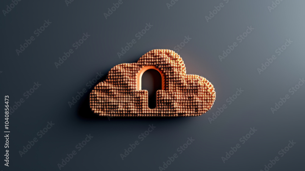 Aufkleber digital cloud illustration with lock symbol representing security and data protection. this conveys 