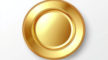 Golden Dinner Plate with Ornate Border  Elegant Table Setting  Blank Canvas for Food Photo