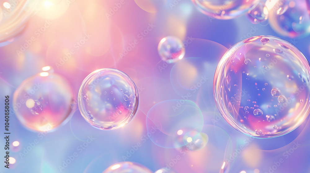 Aufkleber abstract background 3d wallpaper with 3d translucent orbs hovering against a soft gradient.