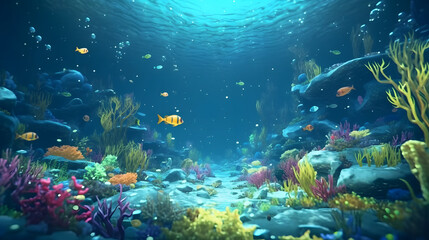 Fototapeta premium Underwater in games 3d