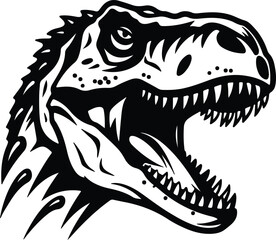 Naklejka premium Black silhouette of Teratosaurus head