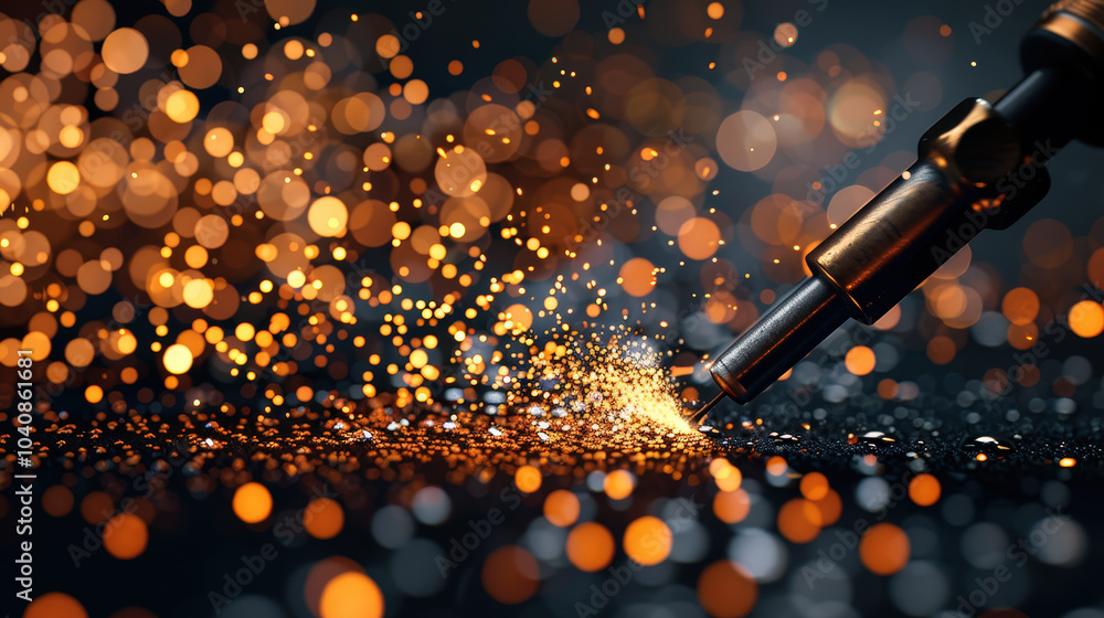 Aufkleber underwater cutting torch creating sparks in mesmerizing display of light and color, showcasing beaut