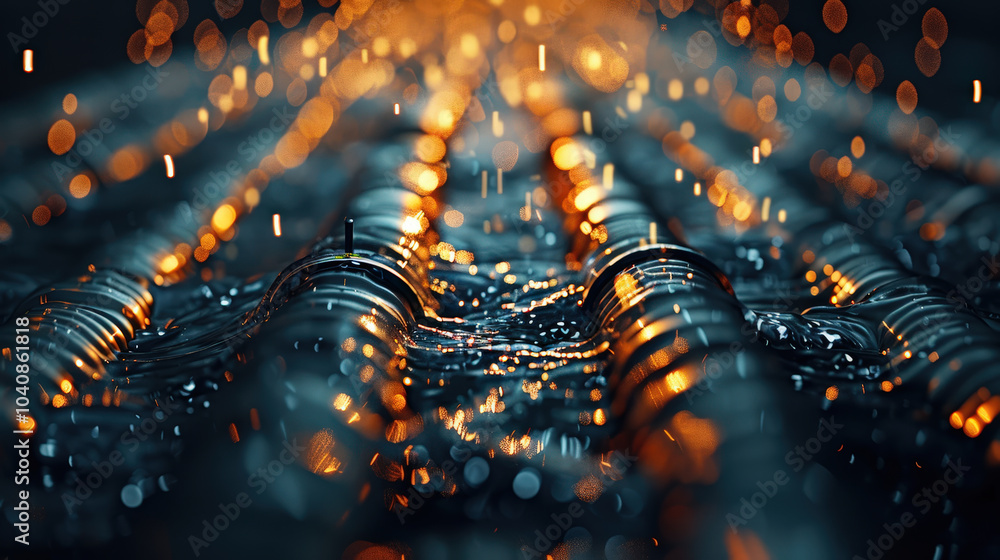 Aufkleber mesmerizing view of shimmering water with glowing reflections, showcasing interplay of light and mov