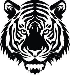 Obraz premium Black silhouette of tiger head