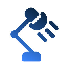 Table lamp gradient fill icons. office symbols for responsive user interfaces.