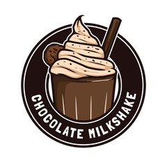 Chocolate milkshake logo drawing design