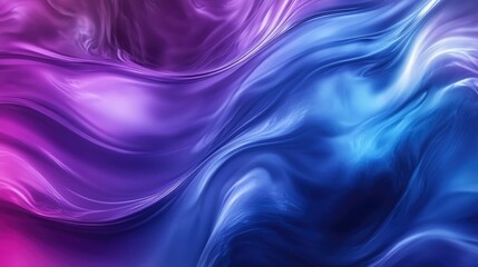 Obraz premium Abstract blue and purple liquid waves intertwining, with smooth curves and vivid gradients.