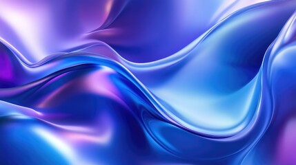 Naklejka premium Abstract blue and purple liquid waves intertwining, with smooth curves and vivid gradients.